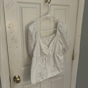 White Puff Sleeve Women's Top